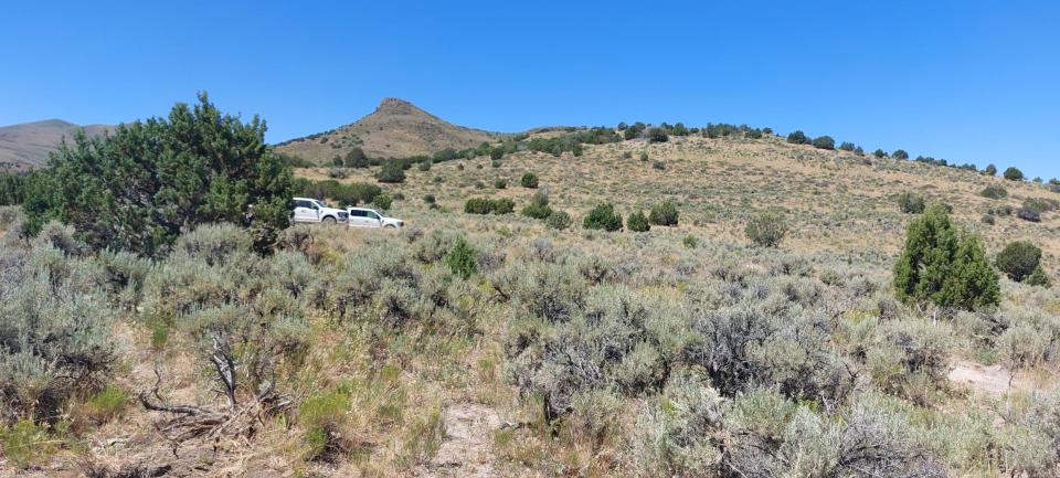 Elko County site of Surge Battery Metals’ Nevada North claystone lithium project, June 2023. 
Photo by: Marc Davis. Courtesy Surge Battery Metals