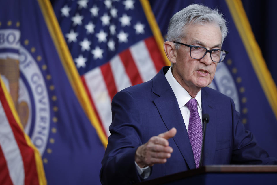 WASHINGTON, DC - JANUARY 31:  U.S. Federal Reserve Board Chairman Jerome Powell speaks during a news conference at the headquarters of the Federal Reserve on January 31, 2024 in Washington, DC.  The Federal Reserve announced today that interest rates will remain unchanged.  (Photo by Anna Moneymaker/Getty Images)