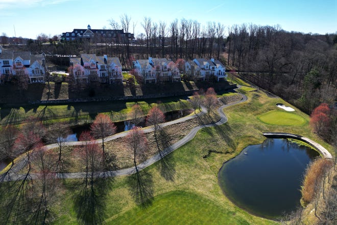 An aerial view of the Trump National Golf Club is seen on March 22, 2024 in Briarcliff Manor, New York.