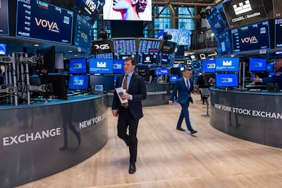 Traders work on the floor of the New York Stock Exchange. Getty Images