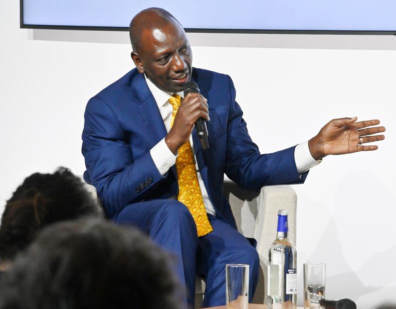 President William Ruto speaking during a round-table with President of France Emmanuel Macron, International Monetary Fund Managing Director Kristalina Georgieva and the President of the World Bank Group Ajay Banga in the New Global Financial Pact Summit in Paris.