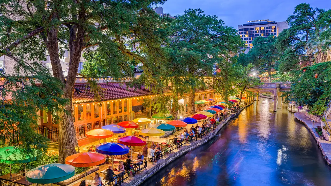 San Antonio, Texas, USA cityscape at the River Walk.