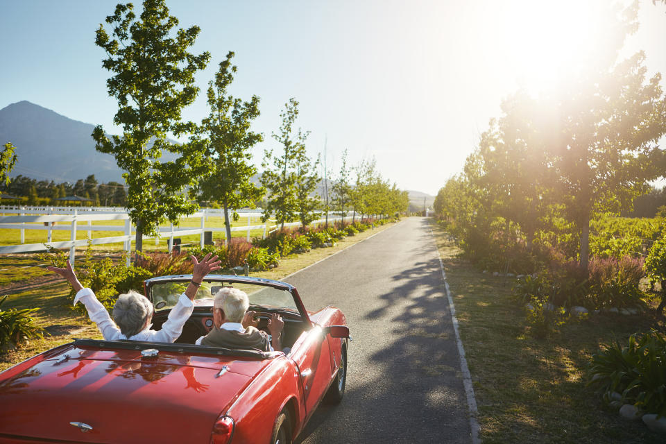 Shot of a senior couple going on a road trip