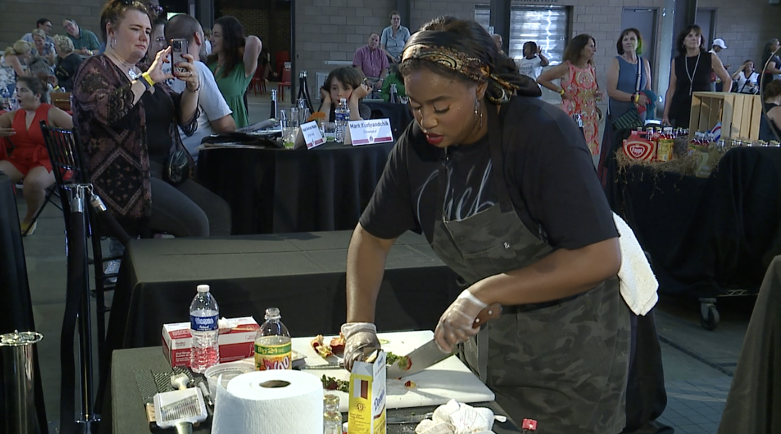 Chef Shanel DeWalt participating in Iron Chef Detroit