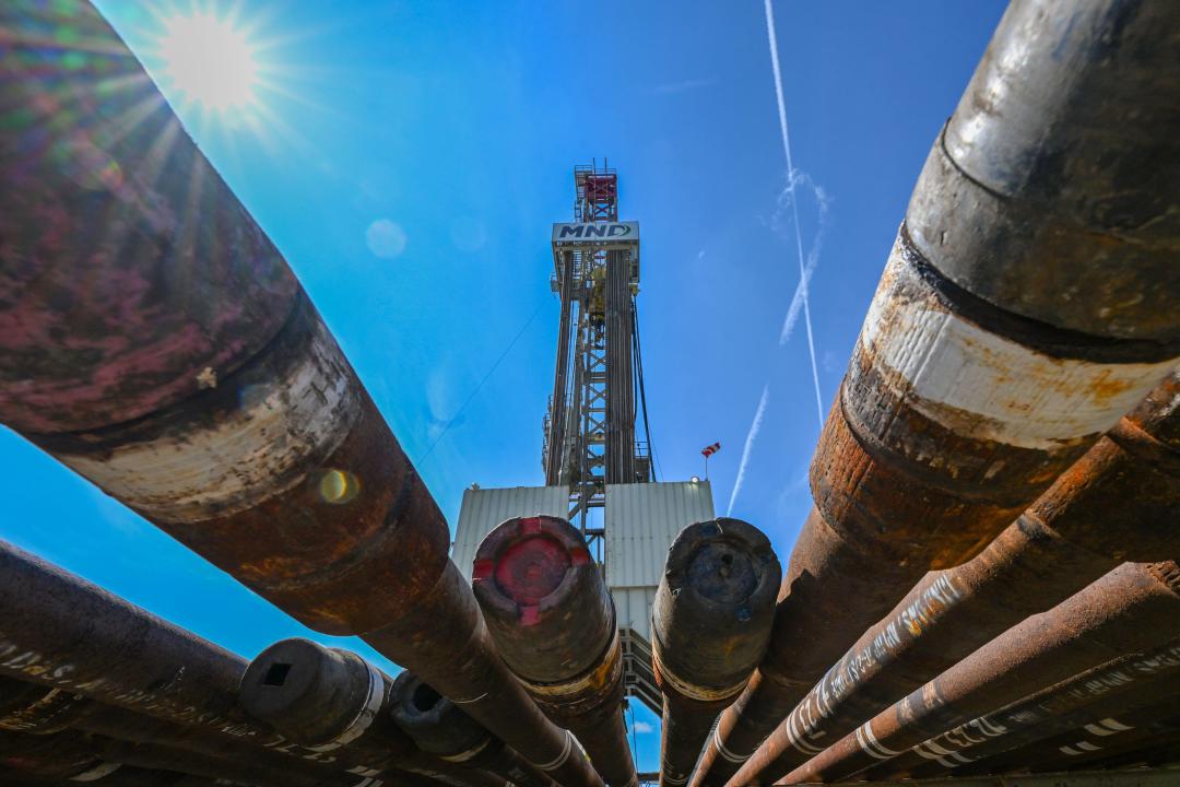 Krumvir, Czech Republic. 05th June, 2024. Drilling rig Bentec 350 of the mining company MND in Krumvir, Hodonin region, Czech Republic, June 5, 2024. Czech deepest gas well is drilled in Krumvir by company MND. Credit: Vaclav Salek/CTK Photo/Alamy Live News