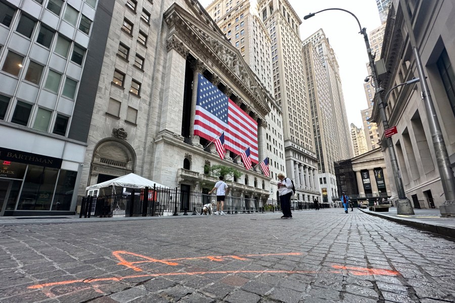 FILE - The New York Stock Exchange is seen on July 3, 2024, in New York. Asian stocks have fallen while European markets are higher on Monday, July 8, 2024, after France's elections left its legislature divided among left, center and far right, with no single political faction getting close to a majority. (AP Photo/Peter Morgan, File)