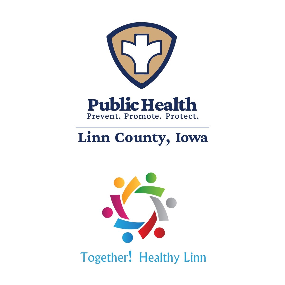 The Linn County Public Health and Together! Healthy Linn logos on a white background.