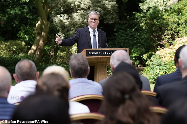 Prime Minister Sir Keir Starmer gives a doom-laden speech at Downing Street on Tuesday