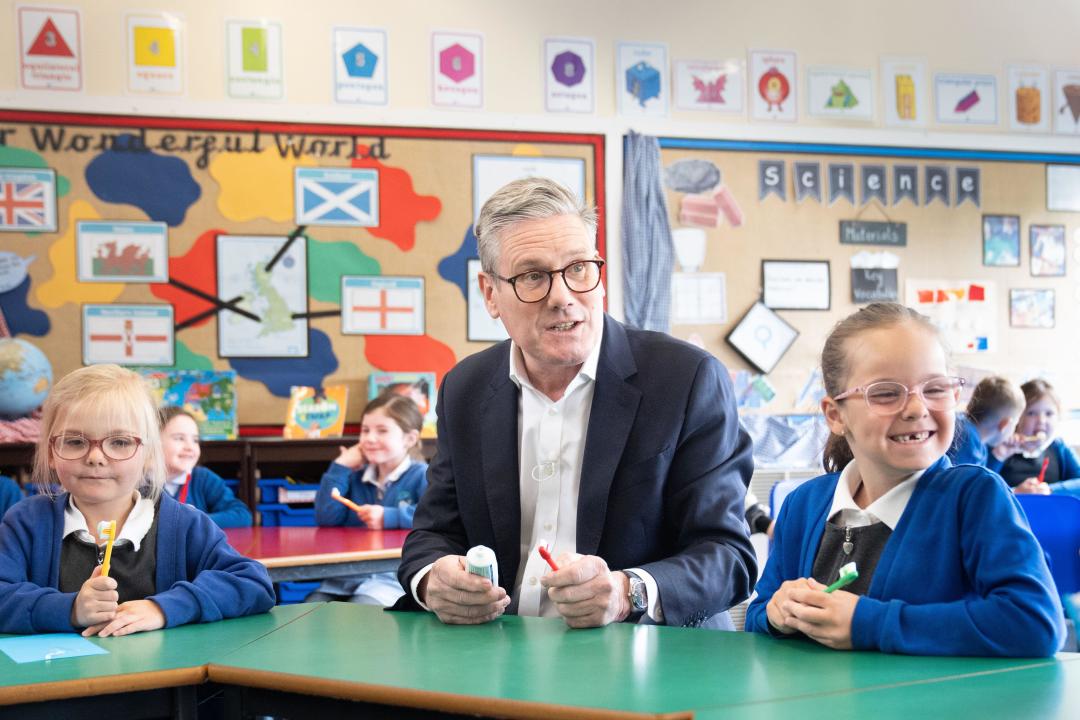 Labour Party leader Sir Keir Starmer during a visit to Whale Hill Primary School in Eston, Middlesbrough where he announced Labour’s plans to ‘tackle the crisis in children's dentistry’ and clear the backlog with 100,000 extra appointments for children. The Labour leader was campaigning in the north east of England with shadow health secretary, Wes Streeting for next month’s General Election on July 4. Picture date: Tuesday June 11, 2024.