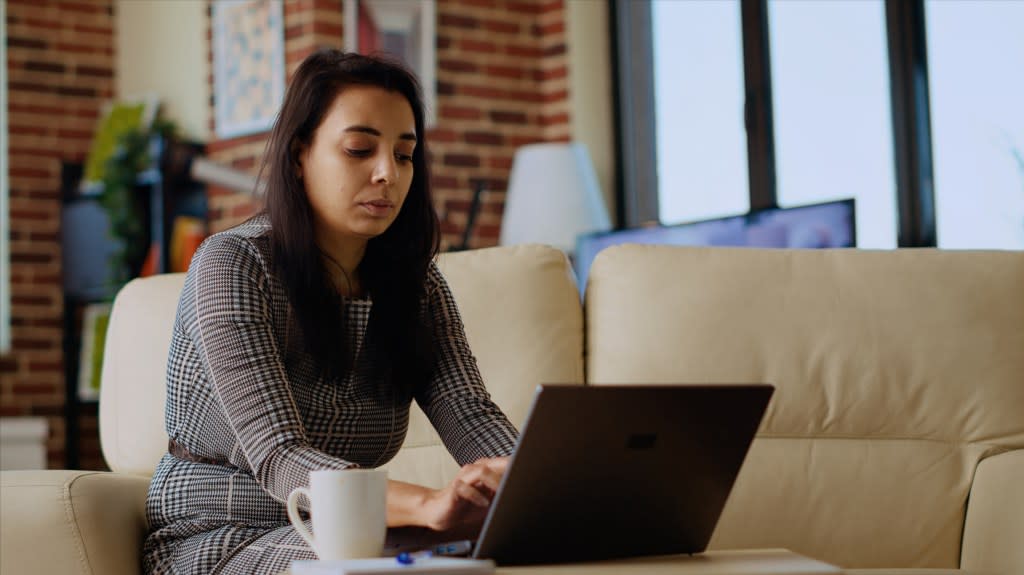 An investor reviewing her investment plan.