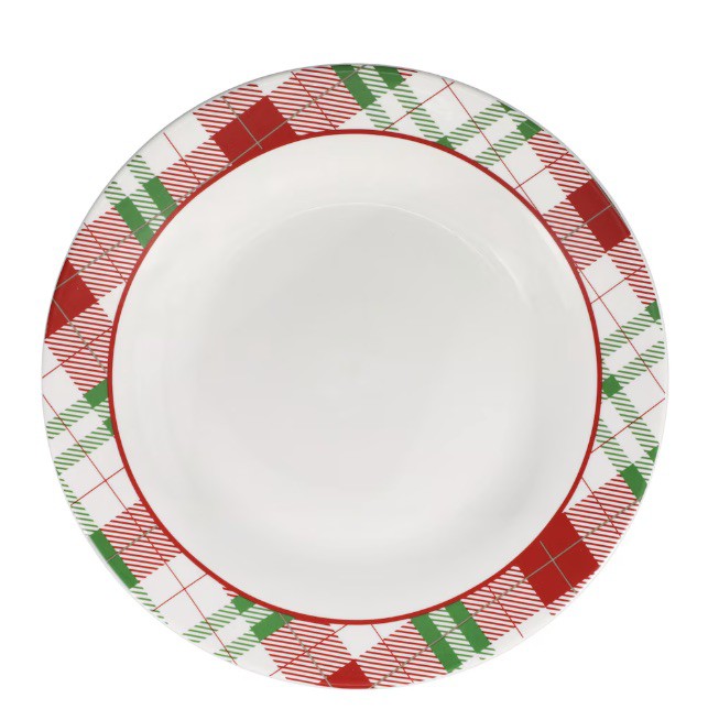 Dollar Tree's Red and Green Plaid Dinner Plates | Credit: Dollar Tree