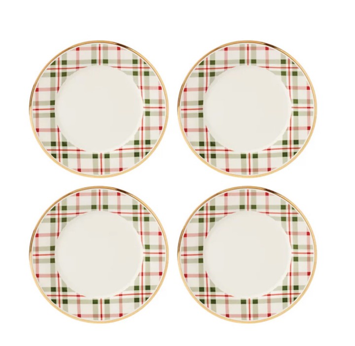 Macy's Holiday Plaid Porcelain Dinner Plates | Credit: Macy's