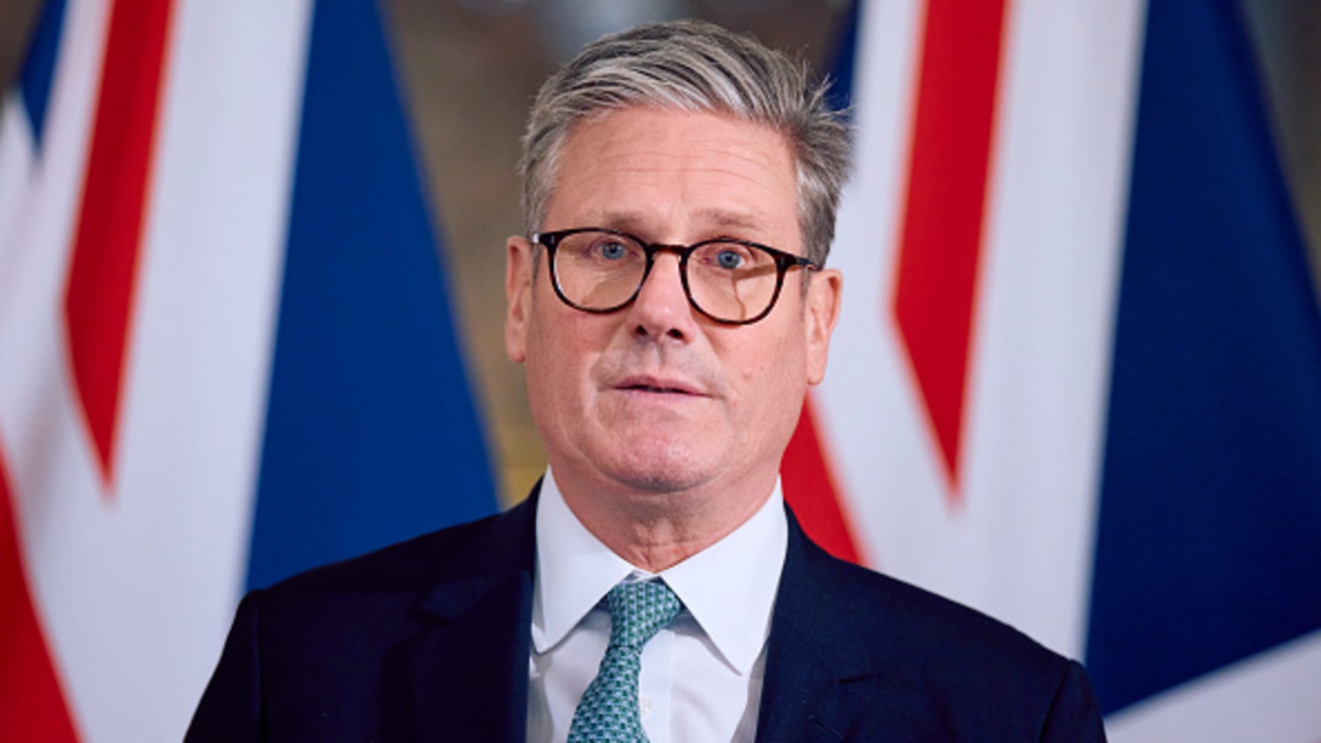 Britain's Prime Minister Keir Starmer speaks at a press conference, during his visit to the European Commission headquarters on October 2, 2024 in Brussels, Belgium.