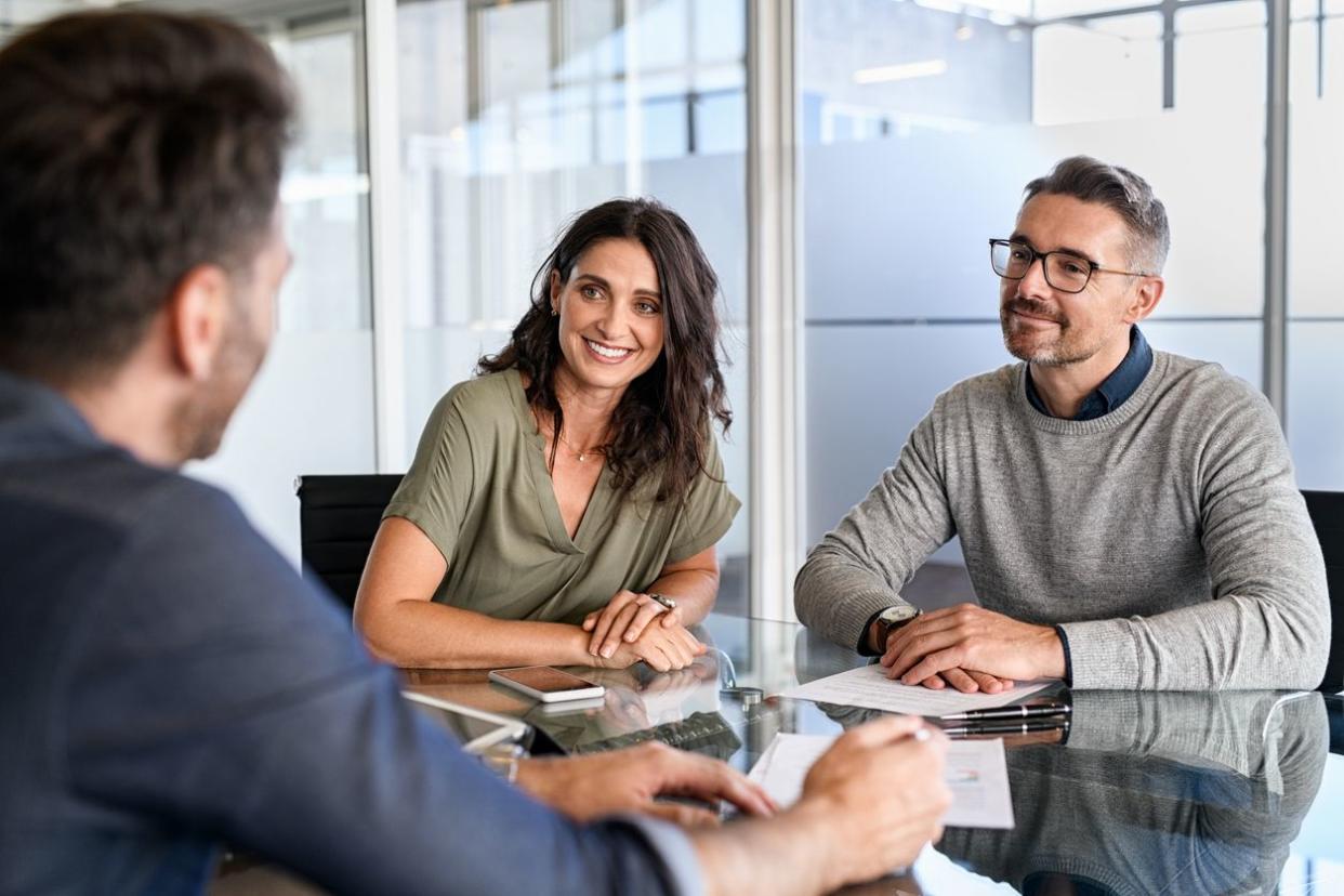 Mature couple meeting financial advisor