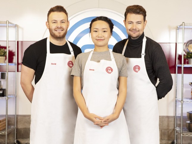 WARNING: Embargoed for publication until 22:01:00 on 16/04/2020 - Programme Name: Masterchef - TX: 17/04/2020 - Episode: The Final 3 (No. The Final 3) - Picture Shows: **STRICTLY EMBARGOED NOT FOR PUBLICATION BEFORE 22:01 HRS ON THURSDAY 16TH APRIL 2020** David, Sandy, Thomas - (C) Shine TV - Photographer: Production