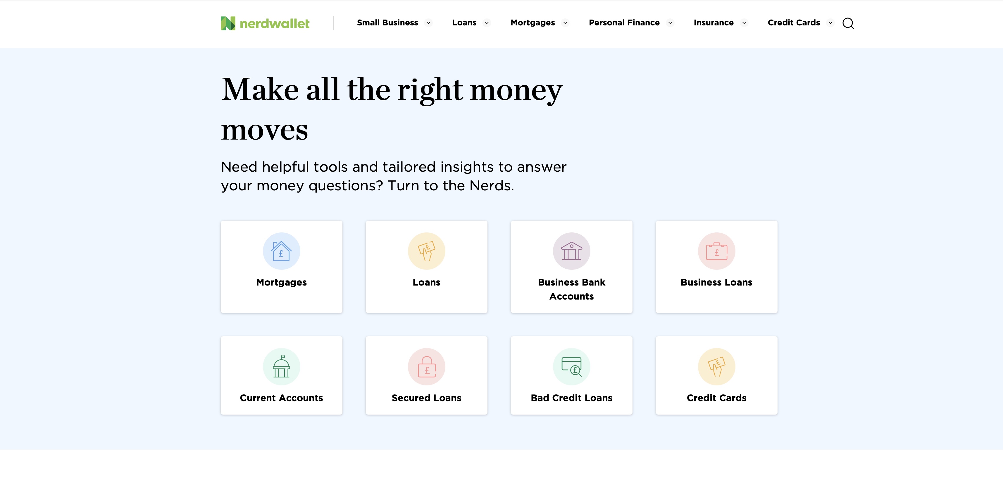 Website screenshot for NerdWallet.