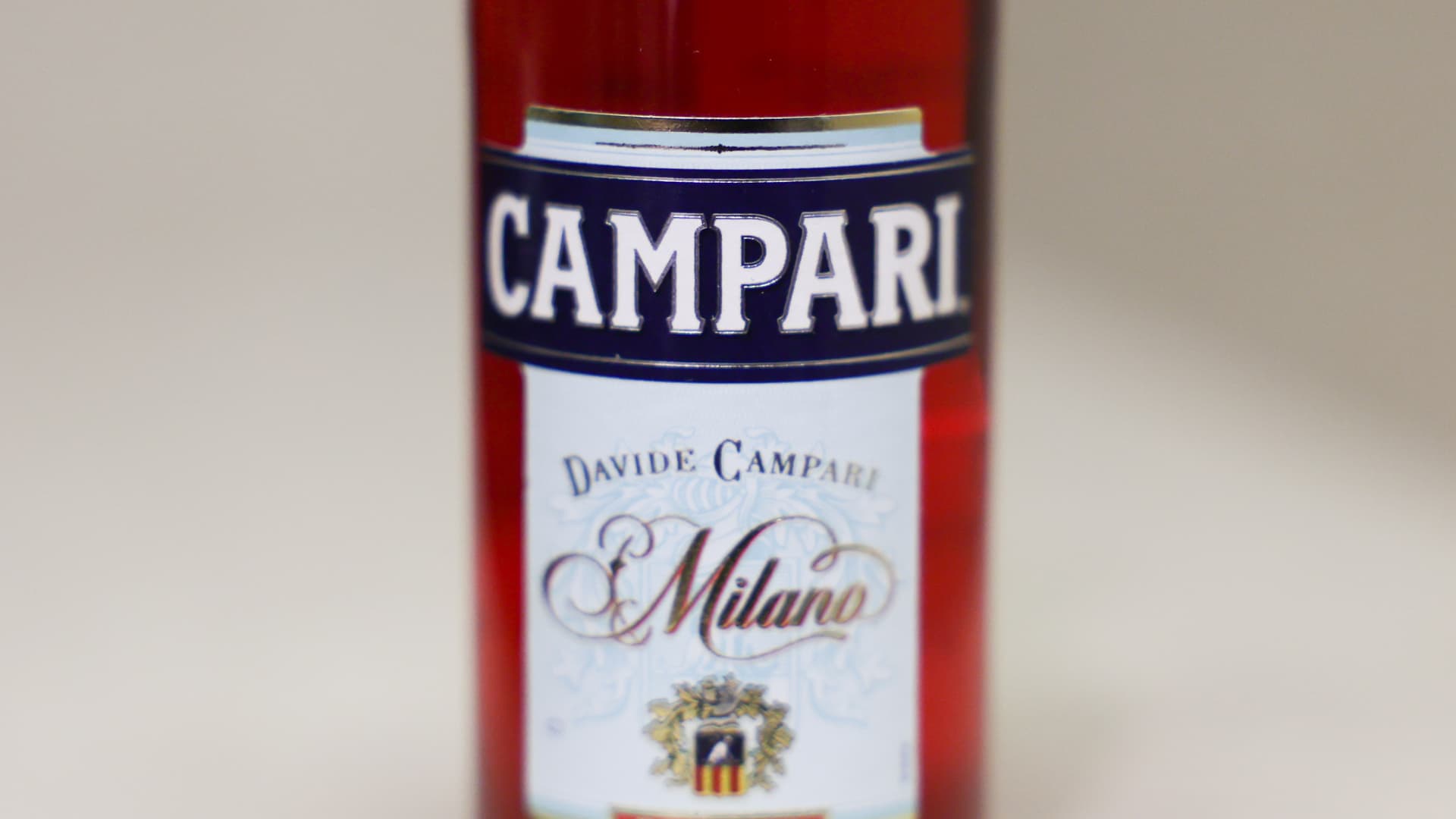 Campari bottle is seen in this illustration photo taken in Berlin, Germany on Nov. 11, 2024.