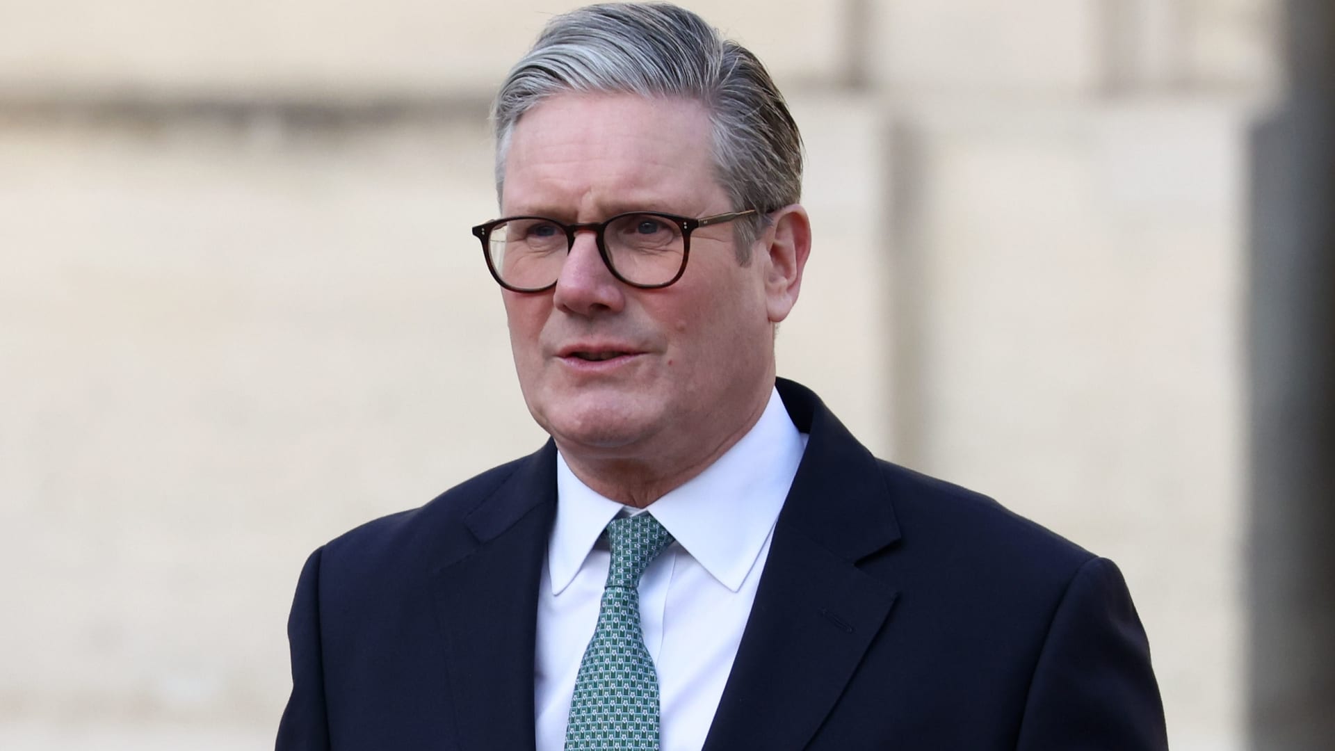 British Prime Minister Keir Starmer during a meeting on security issues in Europe at the Elysée Palace on Feb. 17, 2025, in Paris.