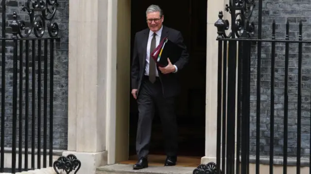 Keir Starmer exits Number 10 Downing Street