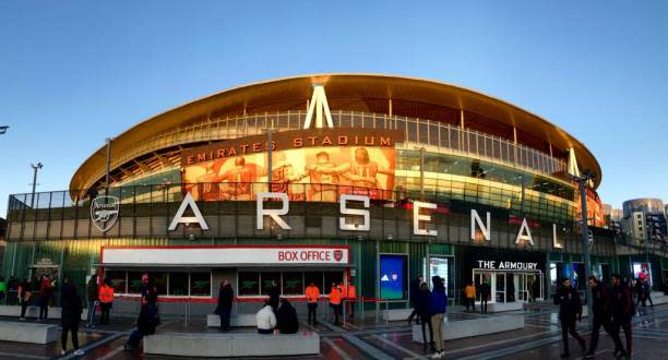 A general view outside the stadium prior to the UEFA Europa League round of 32 second leg match between Arsenal FC and Olympiacos FC at Emirates Stadium on February 27, 2020 in London, United Kingdom.