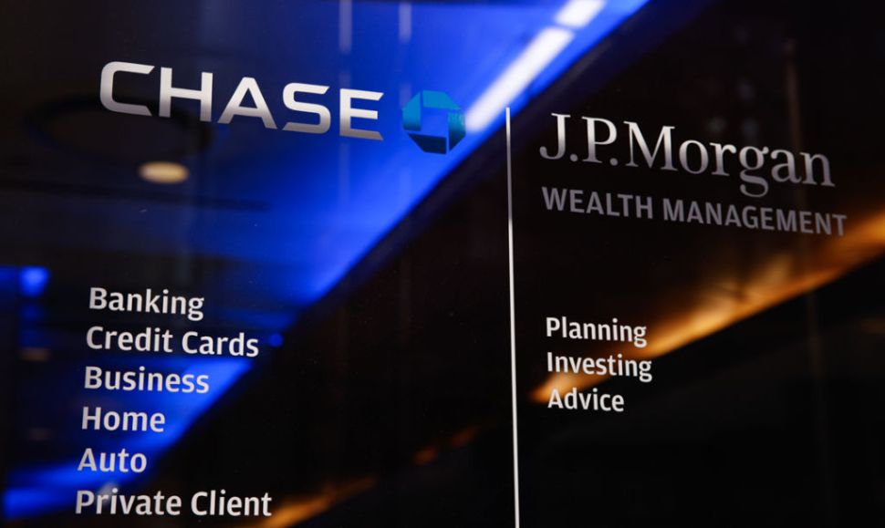 A JPMorgan Chase sign.