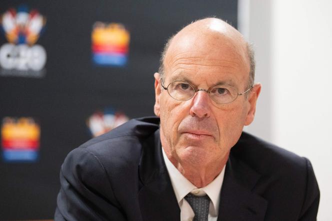 France's Finance Minister Eric Lombard speaks during an interview on the sidelines of the G20 Finance Ministers Meeting in Cape Town, on February 27, 2025.