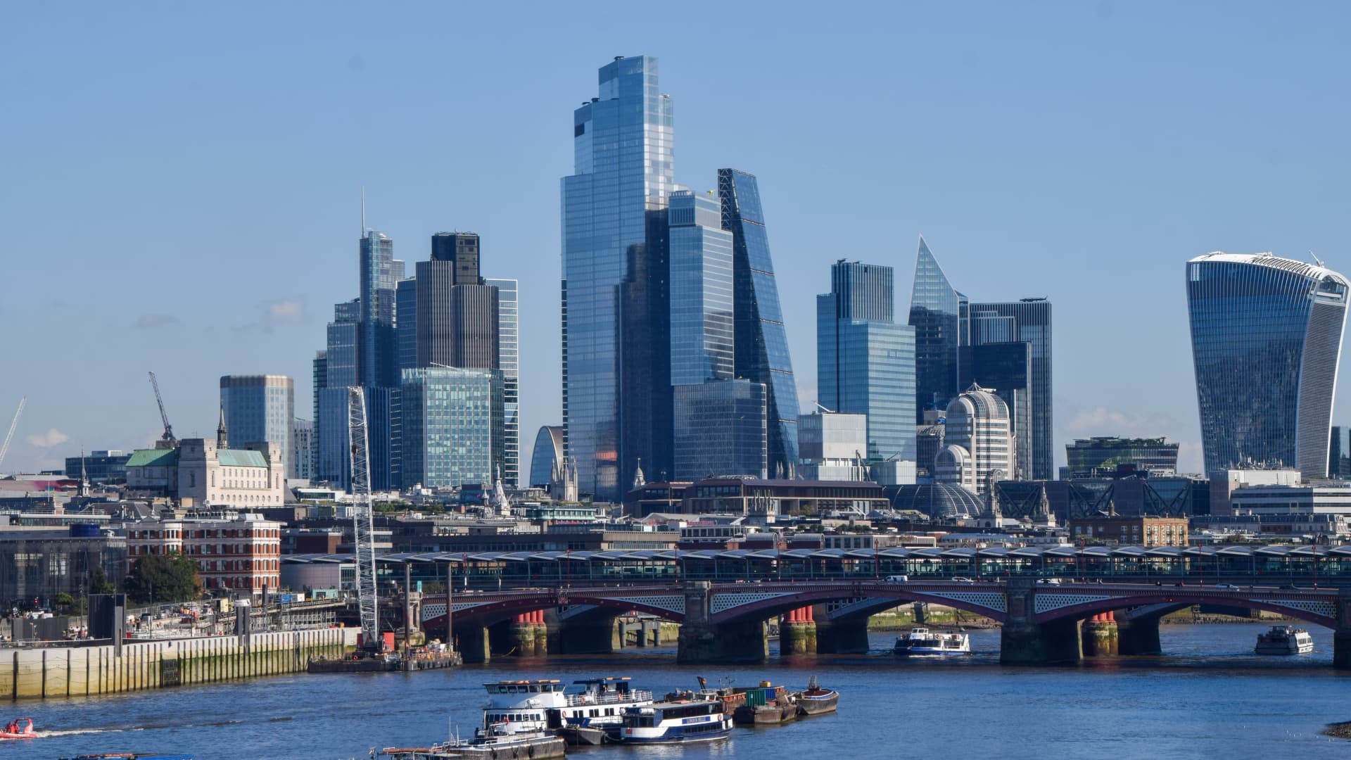 General view of the City of London skyline, the capital's financial district.