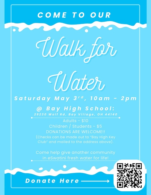 Walk for Water, May 3, 2025, 10am-2pm.