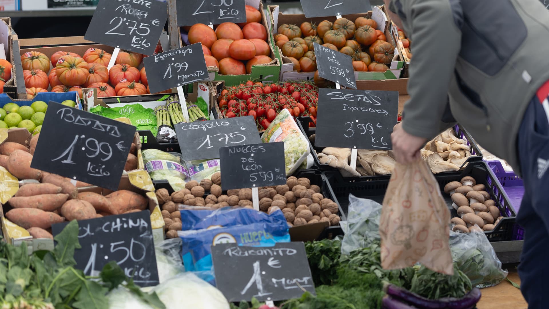 A food market on March 14, 2025, in Madrid, Spain.
