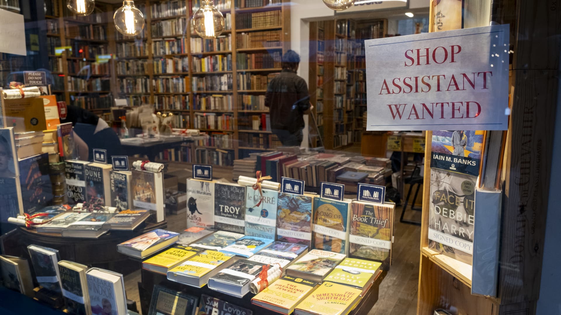 Shop assistant wanted at a second hand book shop on Charing Cross Road on 6th November 2024 in London, United Kingdom. 