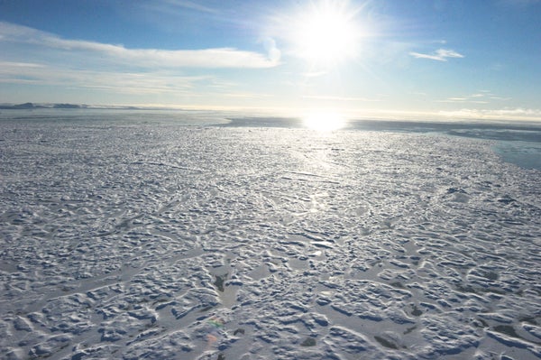 Canadian Arctic ice and sun