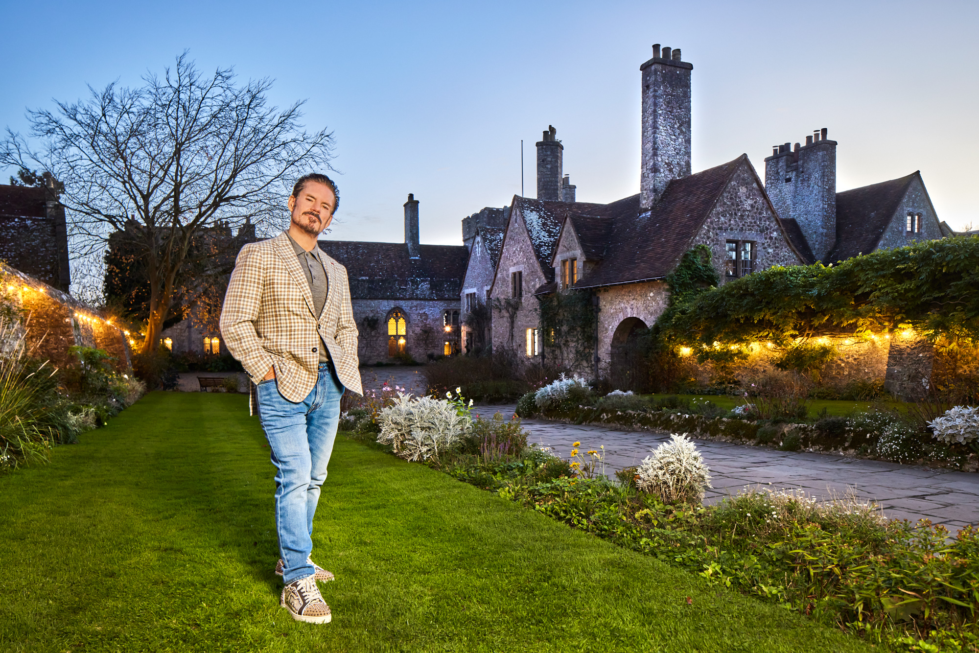 Stephen Mulholland in photo outside Lympne Castle in Kent.