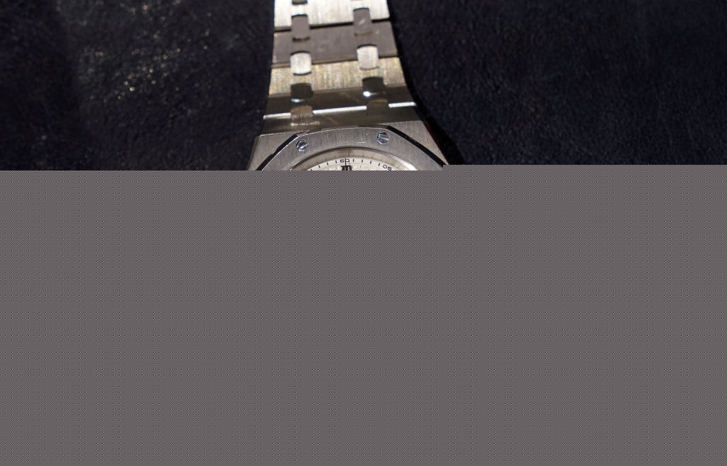 Former Formula One motor racing driver Michael Schumacher's "Audemars Piguet Royal Oak chronograph, 2003" is displayed during a Christie's media preview on May 3, 2024, in New York City.