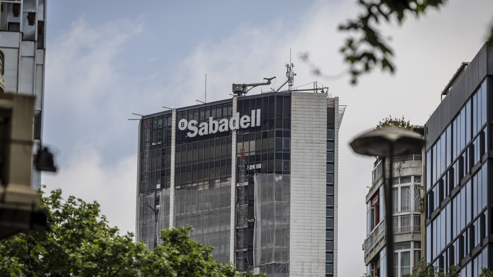 The Banc Sabadell Tower in Barcelona, Spain, on May 1, 2024.