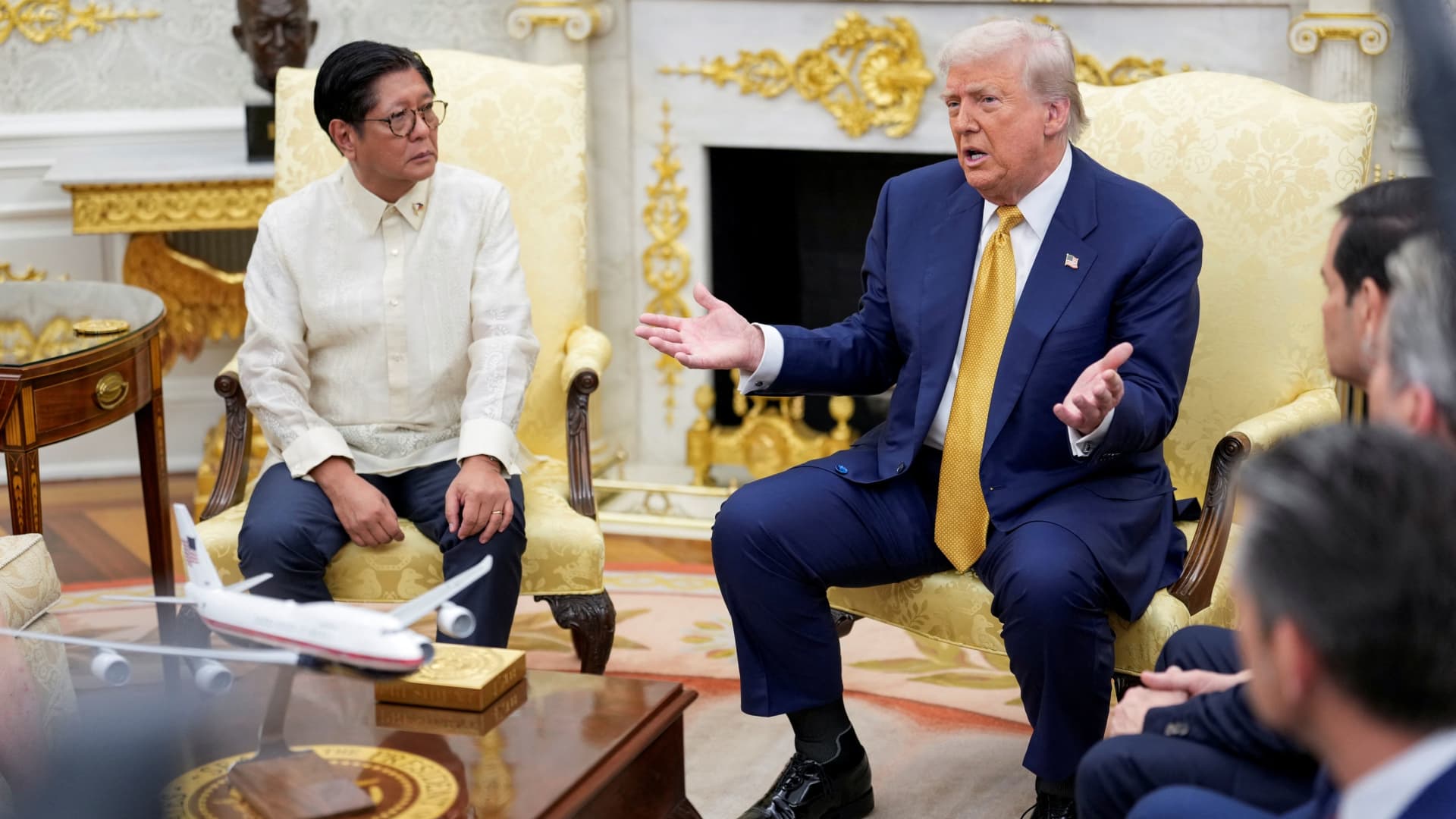U.S. President Donald Trump and Philippine President Ferdinand Marcos Jr., meet in the Oval Office at the White House in Washington, D.C., U.S., July 22, 2025. 