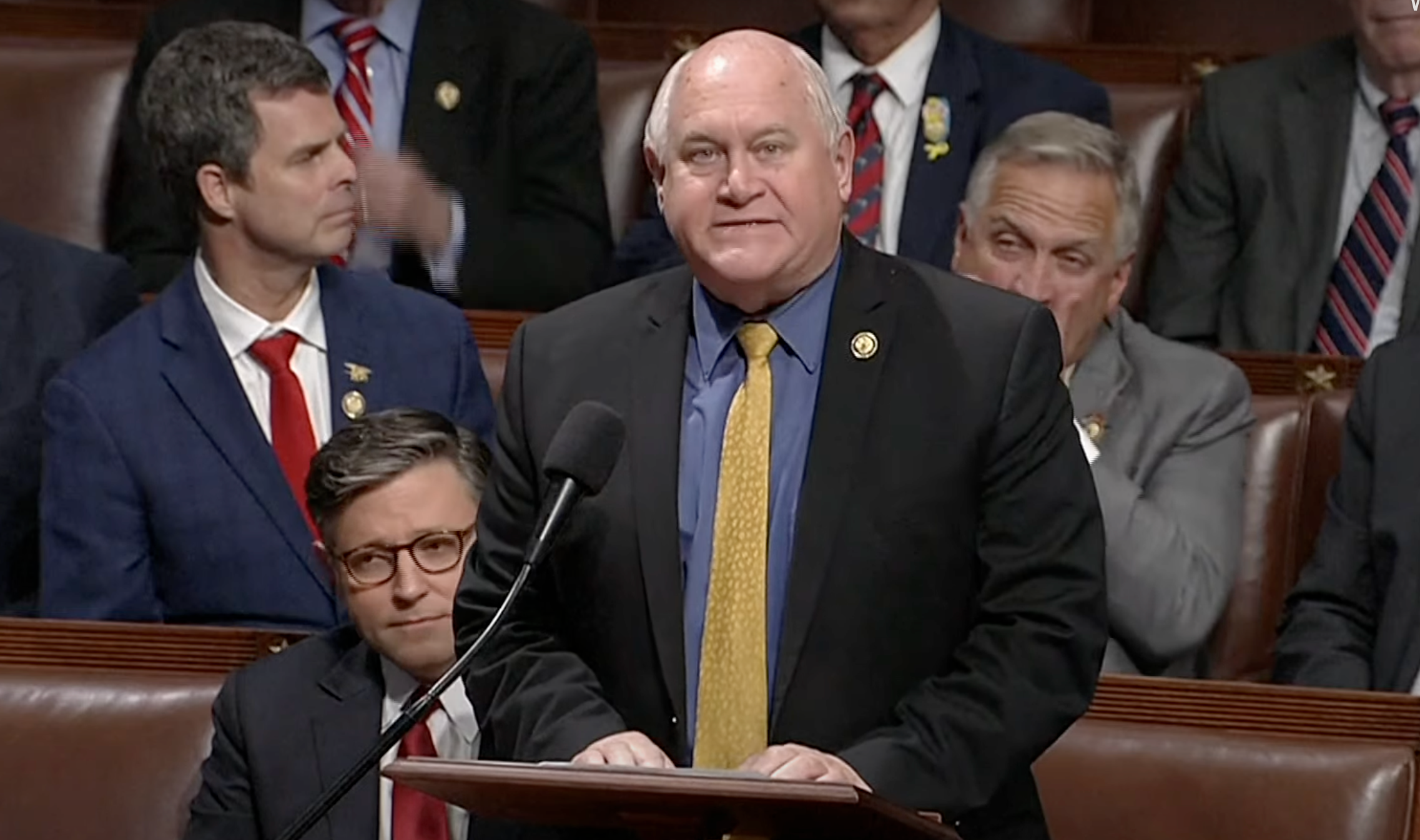 File image Kansas 4th District Rep. Ron Estes spoke on behalf of the Big Beautiful Bill-image courtesy CSPAN