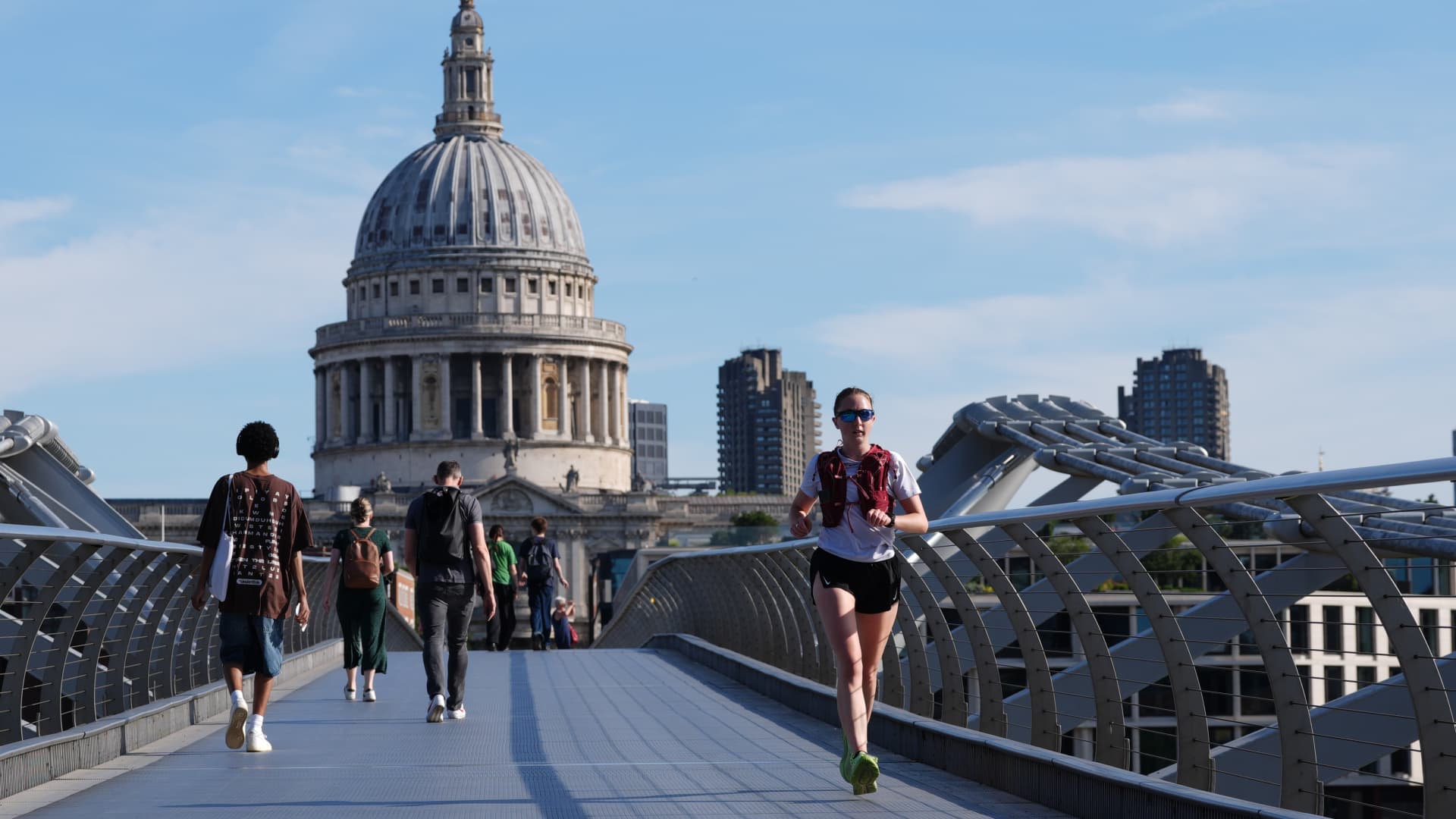 The Millennium Bridge in London, on July 4, 2025.