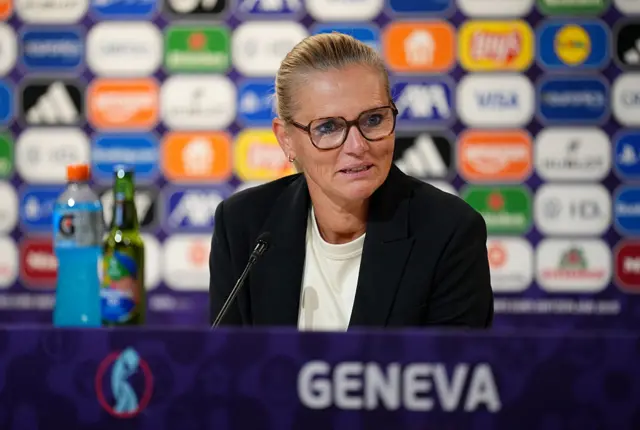 Sarina Wiegman speaking at press conference