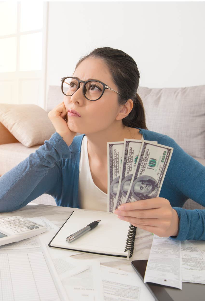 woman upset about emotional overspending