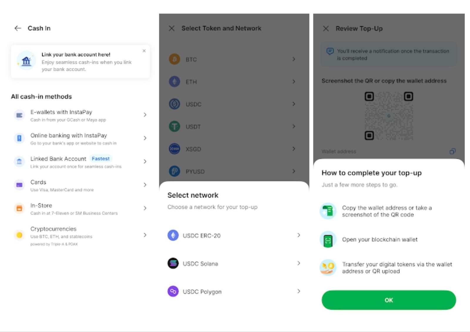 Topping up using GrabPay