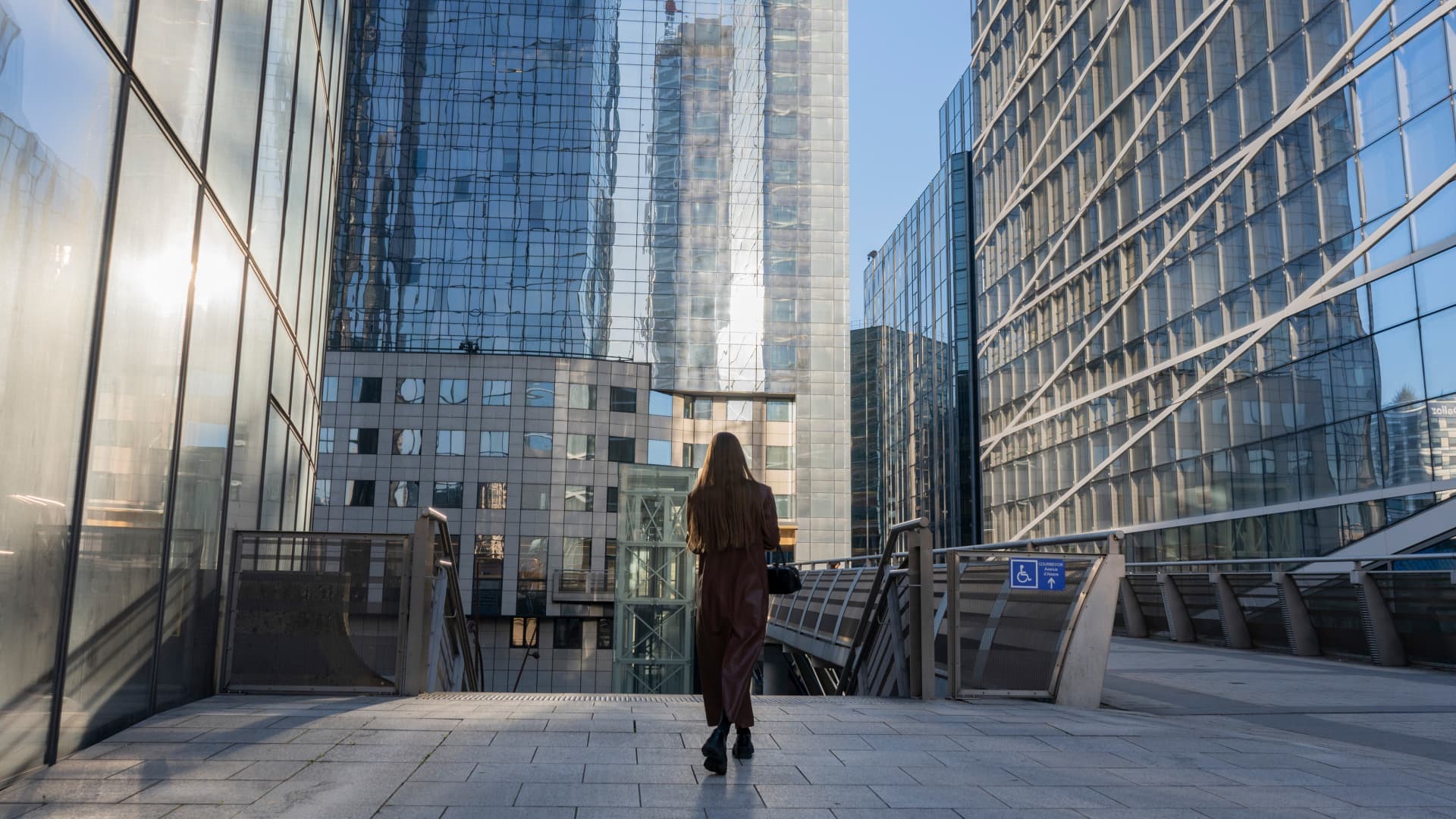 Office buildings in the La Defense business district in Paris, France, on Thursday, Nov. 28, 2024. 