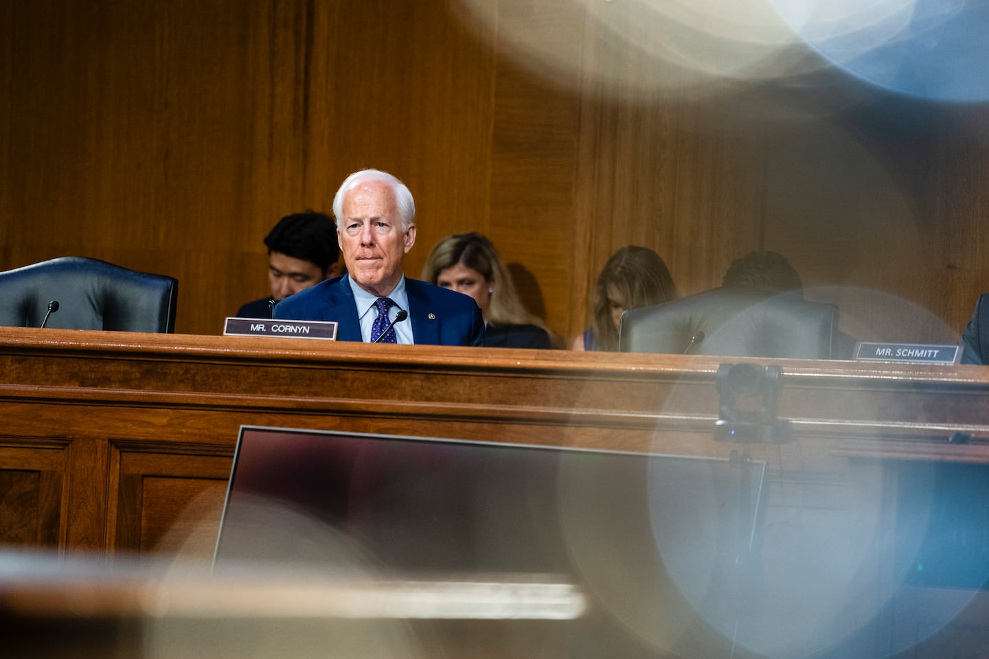 FILE — Sen. John Cornyn (R-Texas) during a Senate Judiciary Committee hearing in the Dirksen Senate Office Building in Washington, June 18, 2025. 