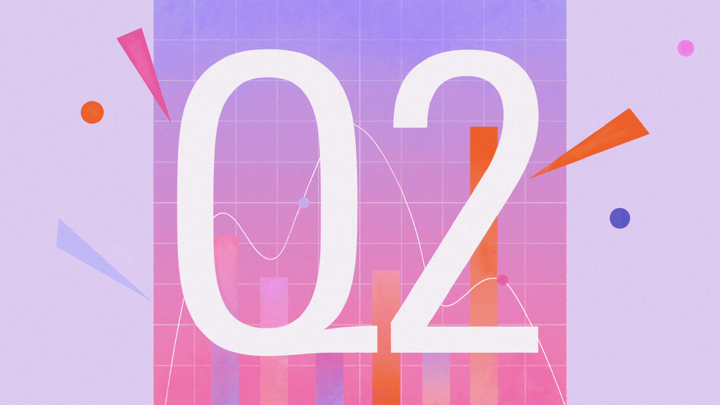 Illustratie van grafische elementen met Q2 in het midden