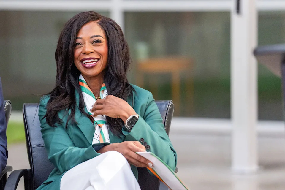 FAMU President Marva Johnson attends a ribbon cutting ceremony for the newest residency hall on the FAMU campus, Venom Landing, Tuesday, Aug. 12, 2025.