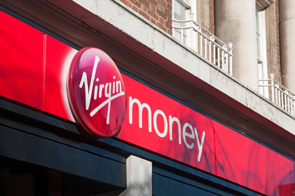 Virgin Money bank sign.