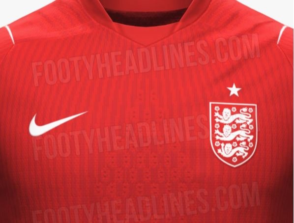 Nike's leaked England away kit features a white trim on the shoulders