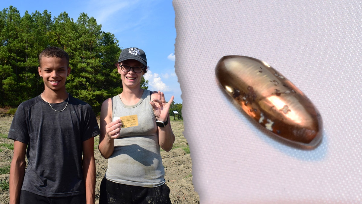 Split image of family smiling with diamond, close-up of diamond