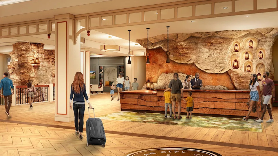 Artist redention of the new Silver Dollar City Resort currently under construction. The resort will be the first themed of its kind in the region.