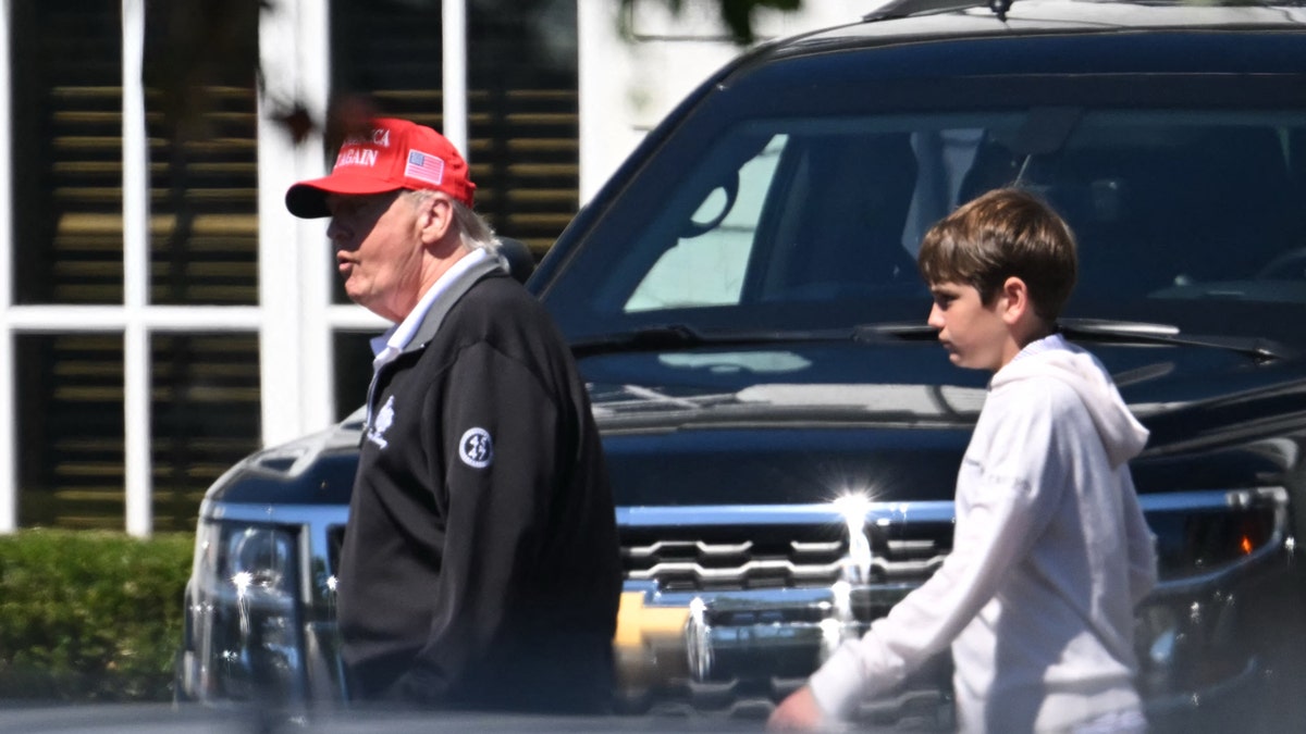 President Donald Trump with grandson Spencer