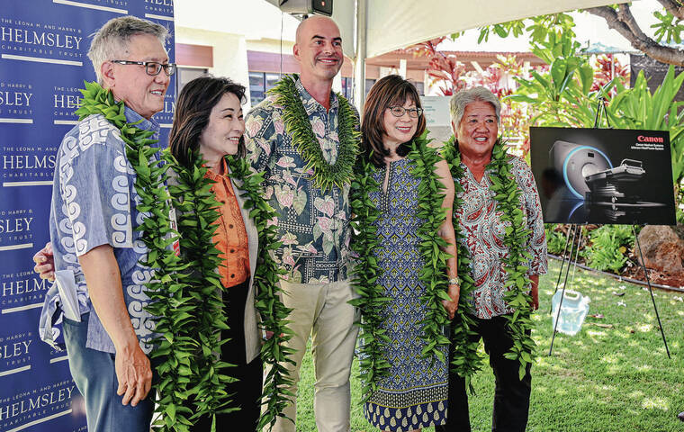 DENNIS FUJIMOTO / THE GARDEN ISLAND
                                Hawaii Health Systems Corp. Kauai Region CEO Lance Segawa, left; Lt. Gov. Sylvia Luke; Walter Panzirer, trustee and the representative of the Helmsley Charitable Trust; House Speaker Nadine Nakamura; and Rep. Dee Morikawa joined in an event to announce the trusts more than $10.6 million award to Kauai Veterans Memorial Hospital.